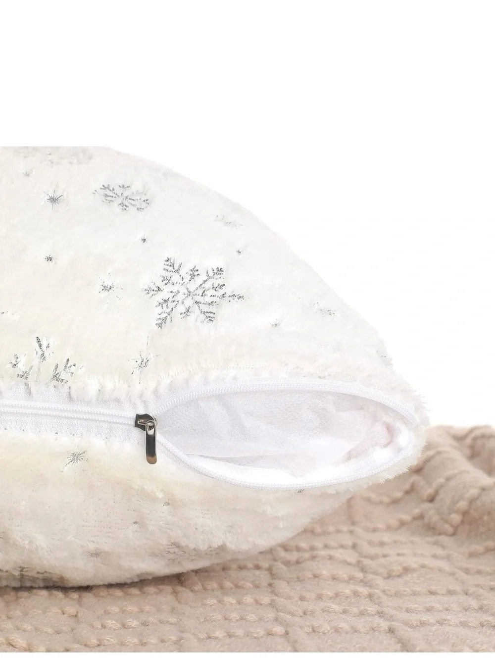 White Snowflake Decorative Throw Pillow - Holiday Accent
